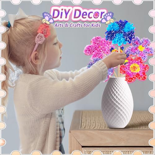 JRD&BS WINL Poke in Fun Art Kit for Kids Ages 3 up, Flower Bouquet Creative Decor Mess Free Art Set for Children Fun Activity Gifts for Boy and Girls 4-8 Year Old DIY Fabric Craft (Flower Bouquet) - style: Flower Bouquet