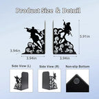 Fantasy Bookends – Unique Gift for Book Lovers or Fans, Sturdy Metal Bookends with Non-Slip Base