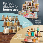 Straight Natural Wooden Tiered Display Stand, Portable Products Display Shelf, Jewelry Display, Card Display Rack, Display Risers, Altar Shelf, Display Stand for Vendor Events, Retail, Craft Shows - color: Natural