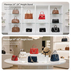 2Pcs Purse Display Stands, Height Adjustable10"-16"+14"-24", Acrylic Handbag Stands for Display, Clear Holder for Purse Evening Bag Clutch, Bag Table Rack, Purses Hanging Organizer for Closet Retail Vendor - size: 2-Pack, M (9.5"-16") + L (13.5"-24")