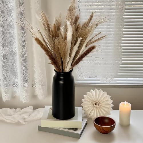 Matt Black 10.67" Metal Cylinder Flower/Plants Vase for Office Desk Book/Bathroom Shelf, Vintage Retro Decor Aesthetic for Entry Coffee Table, Halloween Bookshelf Housewarming Decoration Centerpieces - color: Matte Black