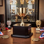 Chunful Wood Base Trophy Base DIY Square Stand Blank for Trophies Awards Trophies Figurines Cups Display Stand - color: Glossy Black, size: 6.5" X 6.5" X 5"