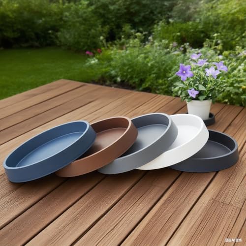1 Pack Plant Saucer Tray for Ceramic Plastic Pots, 6 inch Plant Saucers for Indoors, Pot Saucers Trays, Flower Planter Water Drip Trays for Pots Base (6", Blue) - color: Dark Blue, size: 6" (1 Pack)