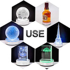IFOLAINA LED Light Base Lighted Display Stand for Crystal Ball Glass Art Tumbler RGB Multicolor Lighting Round Pedestal USB Battery Operated - Sphere Stand - size: Concave