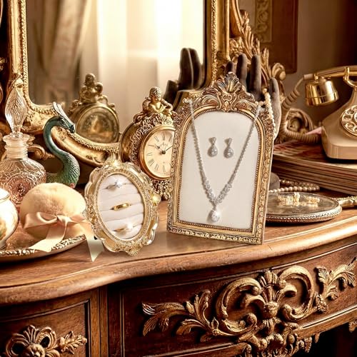 Liliaafar 2 Pcs Vintage Ring Holder Jewelry Display Stand for Vendors Necklace Jewelry Organizer with Velvet Backing for Women Engagement Wedding Anniversary(Charming,White) - color: White, style: Charming