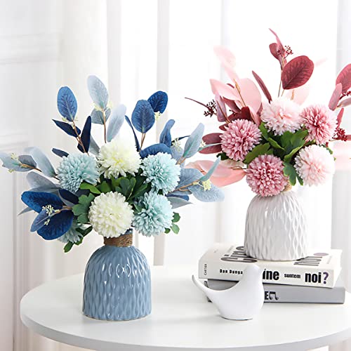 Ceramic Vase-Flower Vase Dried Flower Vase for Modern Home Decor, Fit for Foyer Living Room Fireplace Bedroom Kitchen,Decent Gift, 6.0" H (White) - color: White