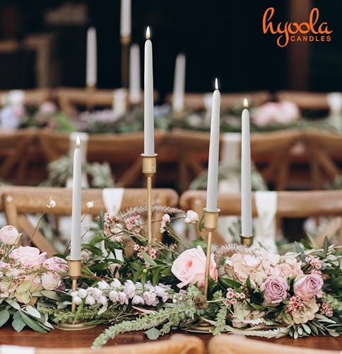 Hyoola 12 Pack Tall Taper Candles - 14 Inch White Dripless, Unscented Dinner Candle - Paraffin Wax with Cotton Wicks - 12 Hour Burn Time - size: 14 inch