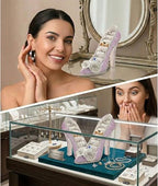 Jewelry Display Stand, Earring Necklace Ring Holder, Model Dress High heeled Shoes Earring Necklace Ring Jewelry Holder Stand Display (Purple) - color: Purple
