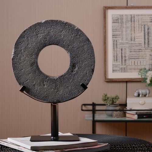 HAUCOZE Modern Sculpture Decor Abstract Statue Figurine Screen Art Table Centerpiece Gift for Living Room Office Polyresin 13.8 inch - size: 9.8x13.8inch