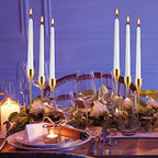 Inbagi 24 Sets Gold Candlestick Holders Bulk for Taper Candles Metal Tall Pillar Candle Stands for Table Centerpiece Wedding Christmas Home Party Decor, Fit 0.79 in Thick Candle