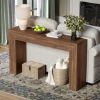 Rresyet 55 Inch Long Console Table, Sofa Table Behind Sofa, Wooden Entryway Table, Farmhouse Entryway Table for Entry, Hallway, Living Room (Wood) - color: Wood
