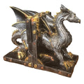Large Steampunk Fantasy Dragon Statue, Decorative Bookends for Heavy Books, Unique Book Ends Decor for Shelves.