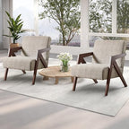 INZOY Mid Century Modern Accent Chair with Wood Frame, Upholstered Reading Armchair with Soft Linen Fabric, Accent Chair for Living Room Bedroom Apartment, Easy Assembly, Brown - color: Chenille Brown