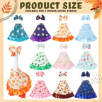 Weysat 10 Set Holiday Mini Desk Goose Outfit 250th Anniversary Summer Mexican 4th for July Magnetic Geese Statue Felt Fabric Costume for 7 Inch Desktop Goose Table Decor Gifts(Cute Style,Fabric) - style: Cute Style