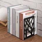 MaxGear Book Ends Tree Design Modern Bookends for Shelves, Non-Skid Bookend, Heavy Duty Metal Book Stopper for Books/CDs, Decorative Book Shelf Home, 7 x 4.7 x 3.5”, Black (6 Pair/12 Pieces, Large) - size: 6 Pairs
