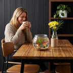 Geelin 0.8 Gallon Plastic Fish Tank Large Bowl Shatterproof with Crystal Clear Clarity for Terrarium, Flower Vase Centerpiece Gift for Fish Lovers (Round) - size: 0.8 Gallon, style: Round
