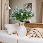 Handmade Ceramic Duck Vase - Modern Tabletop Fun Vase - Suitable for Dried Flowers, Tulips, Roses, Lilies & Pampas Grass - Cute Animal Centerpiece for Home, Wedding, or Gift - color: White