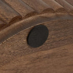 Kate and Laurel Reid Modern Wooden Ribbed Drink Table; 10 x 10 x 22; Walnut Brown; Solid Wood Mini Table for Use as Pedestal Plant Stand Indoors or Small Nightstand Option - color: Walnut Brown