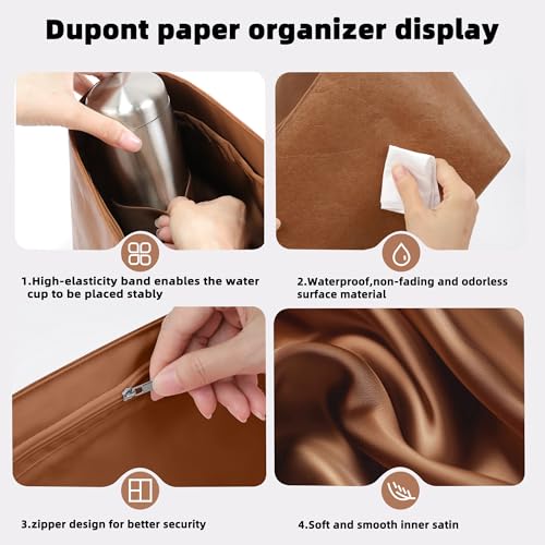 DGAZ Lightweight Purse Organizer Insert for The Row Ns Parker Tote S/M/L, Silk DupontPaper Inner Bag for Luxury Bag (Large, Gold) - color: Gold, size: Large