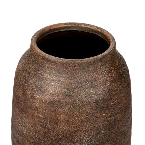 Briful Ceramic Flowers Vase Home Decor, Kitchen Dining Farmhouse Table Vases, Rustic Vintage Living Room Bathroom Bedroom Decorations for Office Coffee Desk Fireplace Shelf Mantel (8.3” Tall, Brown) - color: Brown, size: 8.3 Inch