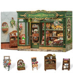 Cutefun Book Nook Kit - DIY Miniature Flower Shop Booknook Kits for Adults and Teens, 3D Wooden Puzzle Bookend Bookshelf with LED Light, Creative Crafts Gifts for Book Lovers (Blossom Florists) - style: Blossom Florists