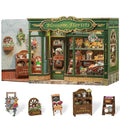Cutefun Book Nook Kit - DIY Miniature Flower Shop Booknook Kits for Adults and Teens, 3D Wooden Puzzle Bookend Bookshelf with LED Light, Creative Crafts Gifts for Book Lovers (Blossom Florists) - style: Blossom Florists