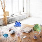 12 PCS Rock Display Stand Silver Metal Crystal Holder in 3 Sizes Perfect for Displaying Small Collectibles, Crystal, Rocks, Minerals, Agate, Fossils and More