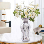 Modern Decorative Vase,Silver Flower Vase for Home Decor with Rhinestone,30 cm Luxury Ceramic Vase for Centerpiece,Living Room,Bedroom,Large Flower Vase - style: 30cm Sliver--Beads
