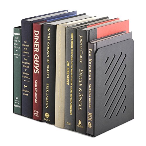 STEELMASTER Heavy Duty 8-Inch Slotted Bookends, 1 Pair, Black (24490004) - color: Black, size: 8-Inch Pair