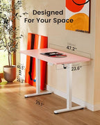 ErGear Height Adjustable Electric Standing Desk, 48 x 24 Inches Sit Stand up Desk, Memory Computer Home Office Desk, Pink - color: Pink, size: 47.2 X 23.6 Inches