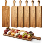 Nuenen 6 Pcs Wood Cutting Board with Handle 16.1 x 4.7 Inch Acacia Bamboo Wooden Serving Kitchen Chopping Boards for Pizza, Bread, Cheese, Charcuterie, Fruit, Vegetables(Narrow Acacia) - color: Acacia, size: 16.1 x 4.7 Inch