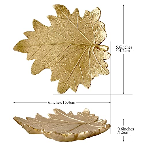 Jewelry Dish, Resin Small Leaf Shaped Ring Holder Jewelry Organizer, Trinket Dish Mini Tray for Christmas Birthday Wedding Gifts - color: Maple
