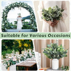 Eucalyptus Leaves Stems 60 PCS, 4 Kinds Mixed Artificial Greenery Stems for Wedding Decor Vase Floral Arrangement Centerpiece
