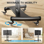 PERLESMITH Rolling TV Stand with Wheels for 32-85 Inch LCD LED 4K Flat Screen TVs, Tilt Mobile TV Cart with Shelf Holds Up to 100 lbs, Height Adjustable Floor TV Stand Max VESA 600x400mm- PSTVMC05 - size: 32-85 Inch