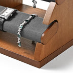 3 Tiers Solid Wood Jewelry Bracelet Watch Organizer Stand Display Detachable Watch Display Stand Jewelry Tree for Wristwatch Bracelet Organization(Grey)