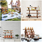 Manspdier Wooden Display Stand Wood Cupcake Stands Tool Free, Rustic Risers for Display Ideal Craft Funko Pop Shelves Table Display Stand for Vendors Wood Riser