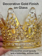 Luxury Crown Glass Candle Holder - Gold Votive Holder for Candles, Jewelry, Floral or Vanity Decor - Elegant Gift for Women