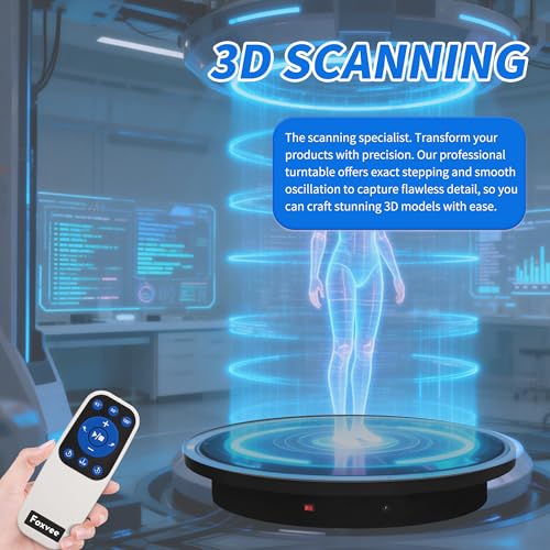 Super Heavy Duty Remote-Controlled Motorized Turntable,Motorized Rotating Display Stand,Speed-Adjustable Rotating Platform,Human 3D Scan Electric Turntable for Scan,Showcase(23.6in/Black) - size: 23.64inch/Black/700Lbs Load