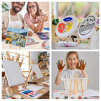 ESRICH 8 Pack 11.8" Wood Easels,Tabletop Easel for Painting,Painting Party, Displaying Canvases, Kids Student Table School Desktop, Portable Canvas Photo Picture Sign Holder - style: 11.8"-8P