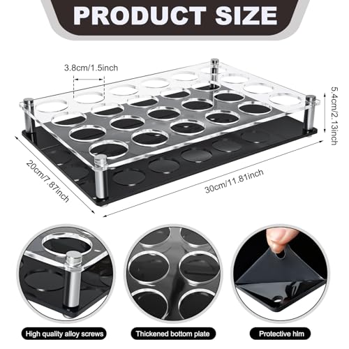 24 Shot Holder Tray Acrylic Shot Tray Clear Wine Glass Organizer Wine Display Holder Cups Display Accessories for Party, Bar, Club,Hole: 1.5 Inch - style: 1.57 inch hole - 4x6 arrangement (24 Holes)
