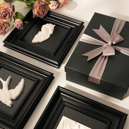 FOLKOR LIFE Black and White Framed Wall Art Sculpture for Home Decor, Classic Bird Decor Hanging Wall Decor Plaque for Modern Farmhouse Vintage Living Room, Bedroom, Hallway, Entryways Decoration - color: Bird Statue
