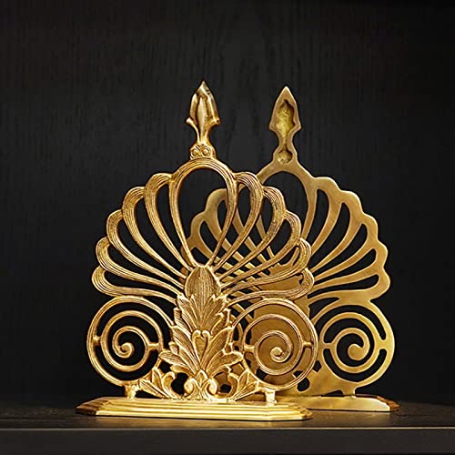 Book Ends Heavy Duty Creative Light Luxury Bookends Simple Retro Book Reading Rack Desk Desktop Storage Brass Book Stand Ornaments Home Decorations for Shelves