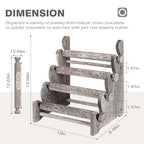 TOPNEW 4 Tier Wooden Bracelet Holder,Scrunchie Bangle Watch Necklace Display Storage Jewelry Holder Stand Display Organizer,Antique White - color: 4 Tier Antique White