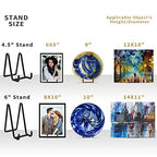 6 Inch Metal Square Picture Frame Easel Stands for Plates, Photos, Decor (Black, 2 Pack) - size: 6 Inch