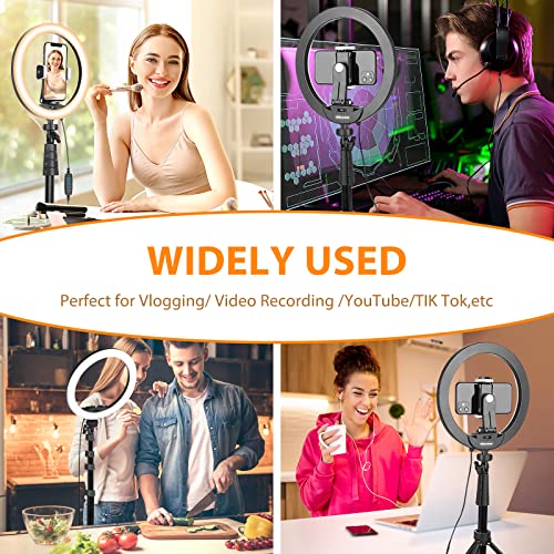 UBeesize 10'' LED Ring Light with 62'' Tripod Stand, Selfie Ring Light for Video Recording, Live Streaming, TikTok & YouTube, Compatible with iPhone & Android (Black) - color: Black, size: 10in