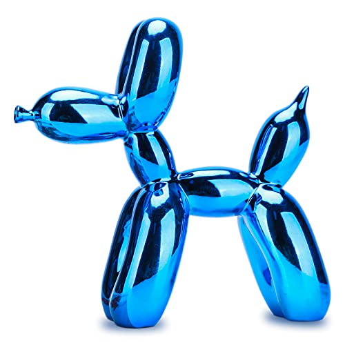 Blue Balloon Dog Decor,Balloon Animal Decor,Shelf Decor Preppy Room Decor,Cute Statue Home Decor, Bedroom Modern Sculpture Desk Decor,Office Gold Decorations Small Figurines - color: Blue, size: 9.8*9.8*3.5inch