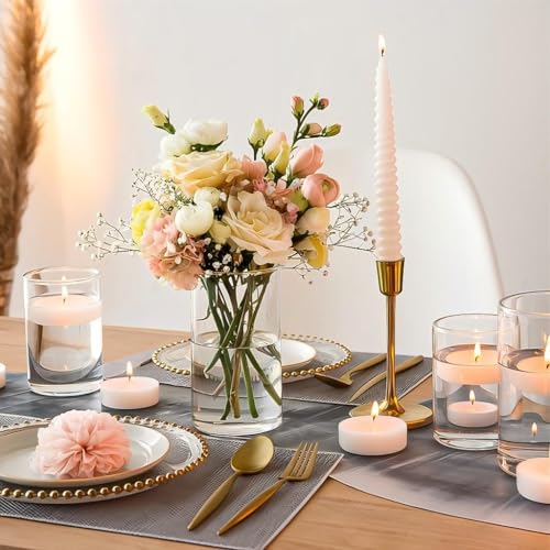 TBWIND 12pcs Glass Cylinder Vases for Centerpieces, 6 Inch Clear Flower Vases for Wedding Decorations and Indoor Home Decor, Hurricane Candle Holder for Table Shelf, Party - size: 12 Pack 6 Inch