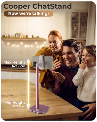 COOPER ChatStand, Adjustable Cell Phone Stand for Desk, Phone Stand for Recording, iPhone Holder for Filming, Small Tripod for iPhone, Fits Samsung, Android Smartphones, (Pink Rose Gold) - color: D - Rose Gold