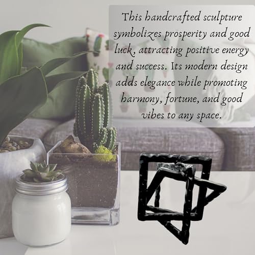 Small Decorative Handmade Small Aluminum Modern Art Sculpture for Coffee Tables & Consoles – Abstract Geometric Design, Black Matt Finish | Collectible Figurines