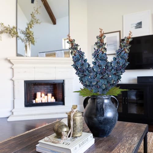 Briful 3PACK Artificial Delphinium Flowers – 36.2in Tall Faux Larkspur Silk Floral Stems Blue Fake Delphinium Flower for Indoor Home Decor Vase Arrangements - color: Blue